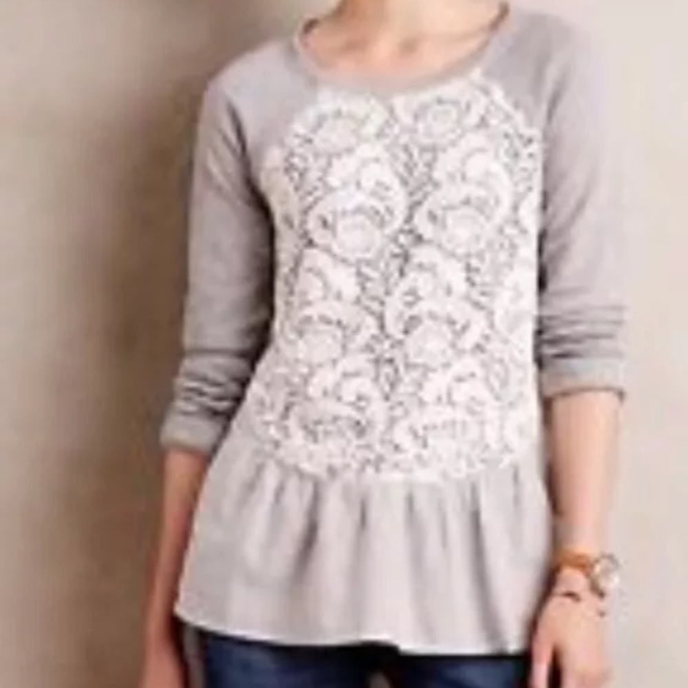 Sunday in Brooklyn Maja Crochet Sweater Lace XS
